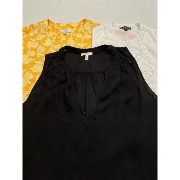 Lot of 3 Joie Aqua Womens Blouse Tank Tops Size XS Yellow Floral Black White - Picture 1 of 11